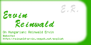 ervin reinwald business card